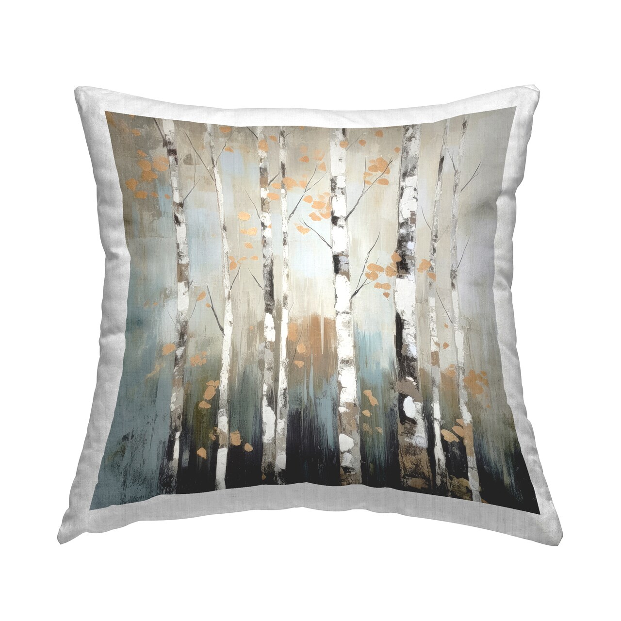 Autumn Birch Impressions Decorative Printed Throw Pillow Design by Irena Orlov, 18 x 7 x 18